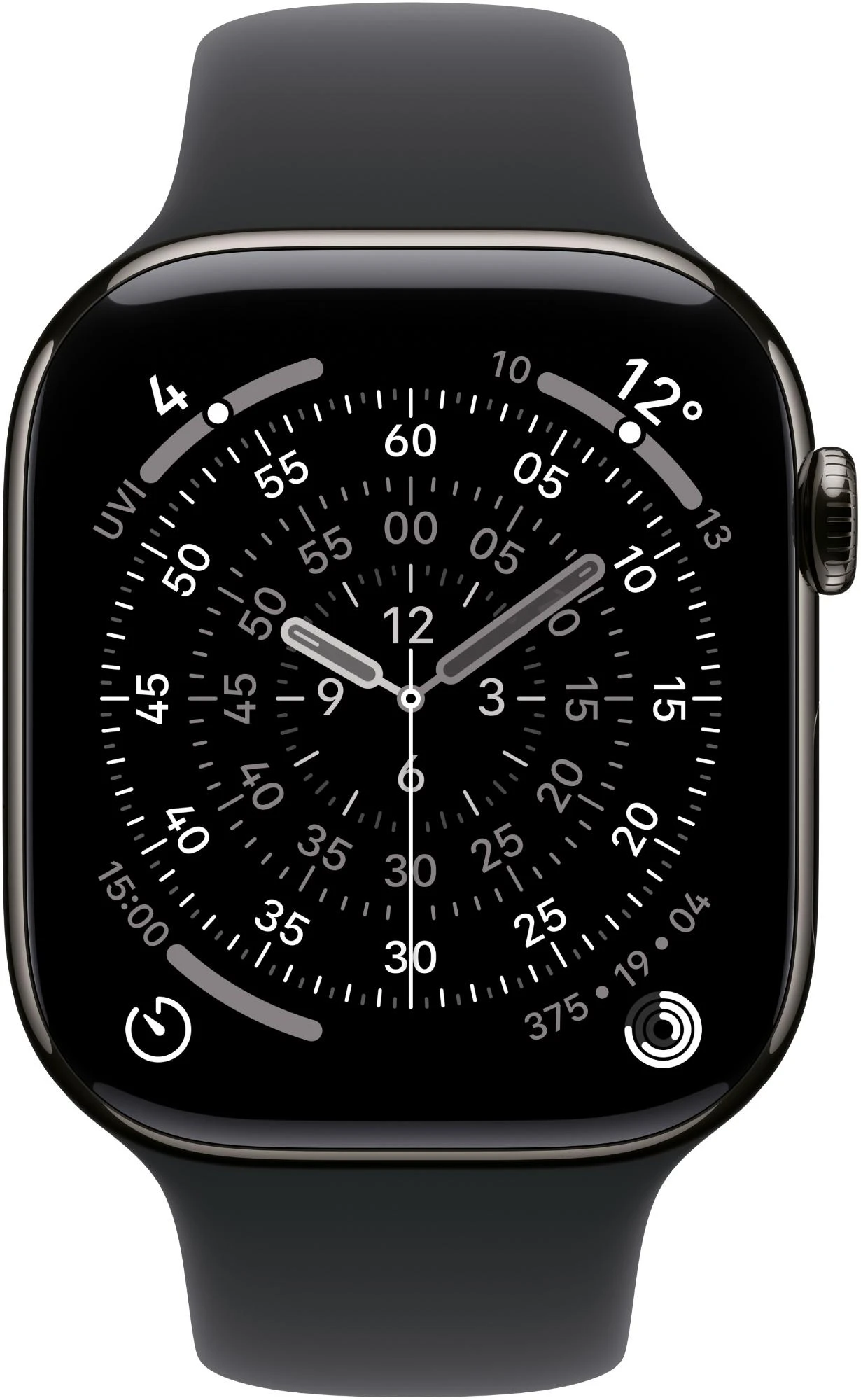 Apple Watch Series 11 Titan 42 mm GPS + Cellular (Sportarmband Schwarz M/L) Schiefer